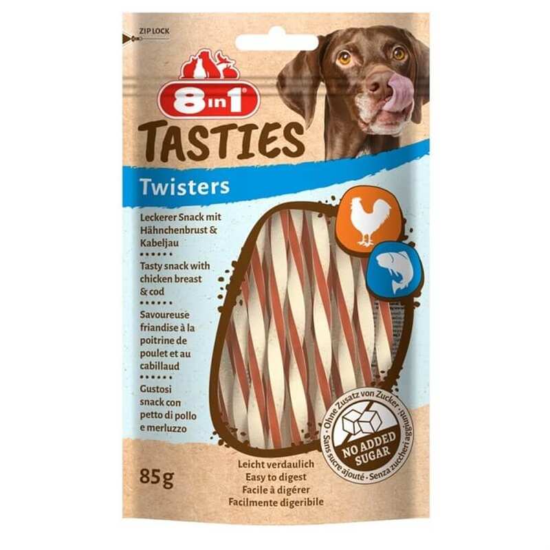 8 ın 1 - 8in1 Tasties Twisters Tavuklu Balıklı Burgu Köpek Ödülü 85 Gr