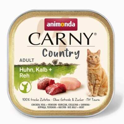 Animonda - Animonda Carny Country Tavuklu Dana Etli ve Geyik Etli Yetişkin Kedi Konservesi 100g
