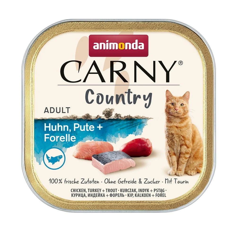Animonda - Animonda Carny Country Tavuklu Hindili ve Alabalıklı Yetişkin Kedi Konservesi 100g