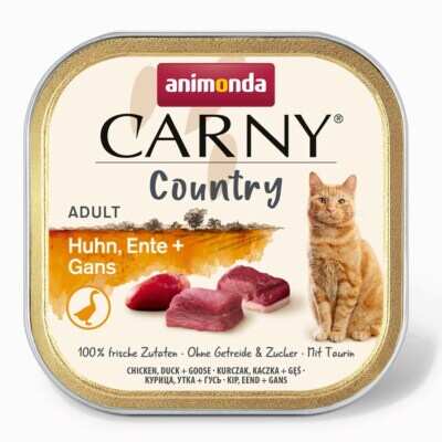 Animonda - Animonda Carny Country Tavuklu Ördekli ve Kaz Etli Yetişkin Kedi Konservesi 100g