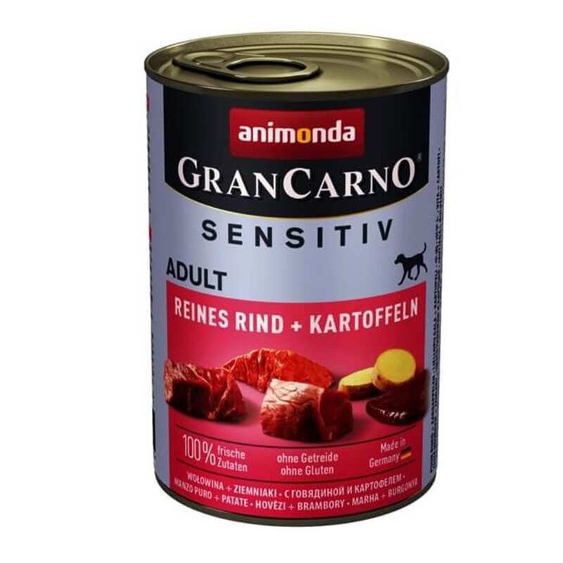 Animonda - Animonda Gran Carno Sensitiv Sığırlı Patatesli Köpek Konservesi 400 Gr.