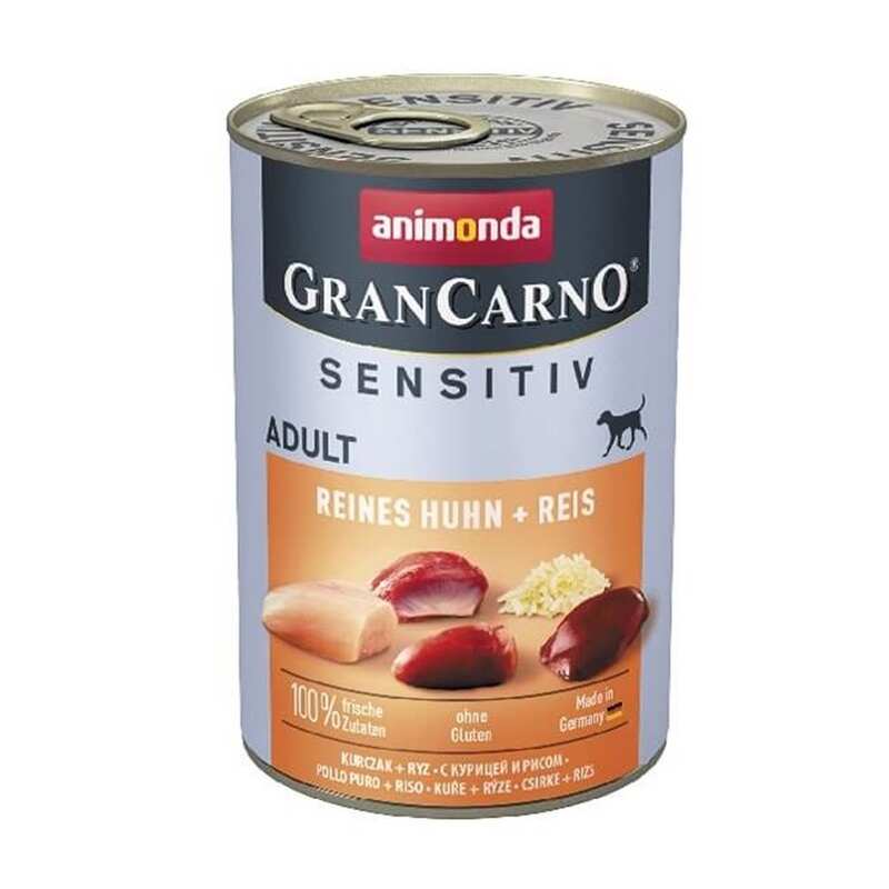 Animonda - Animonda Gran Carno Sensitiv Tavuklu Pirinçli Köpek Konservesi 400 Gr.