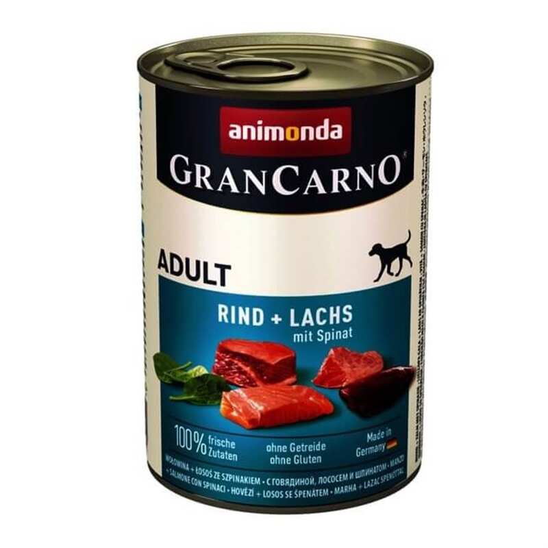 Animonda - Animonda Gran Carno Sığır Etli Ispanaklı Yetişkin Köpek Konservesi 400 Gr.