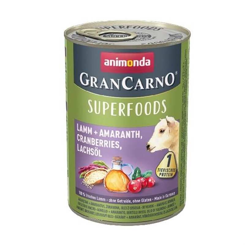 Animonda - Animonda Gran Carno Superfoods Kuzu Amarant Kızılcık Köpek Konservesi 400 Gr.