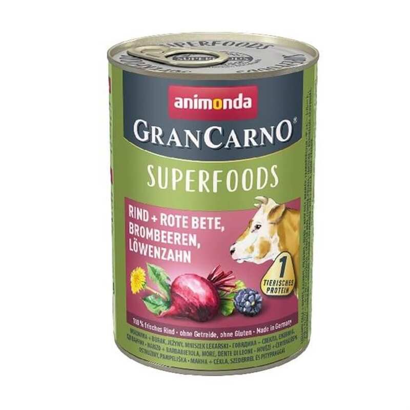 Animonda - Animonda Gran Carno Superfoods Sığır Pancar Böğürtlen Köpek Konservesi 400 Gr.