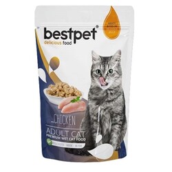 Best Pet - BESTPET ADULT JELLY POUCH TAVUKLU KEDİ MAMASI 85 GR.