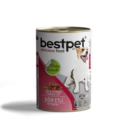 BestPet - BESTPET JÖLE İÇİNDE PARÇA SIĞIR ETLİ KÖPEK KONSERVESİ 415 GR.