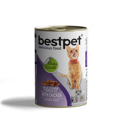 BESTPET PARÇA TAVUK ETLİ SOSLU YAVRU KEDİ KONSERVESİ 415 GR. - 1