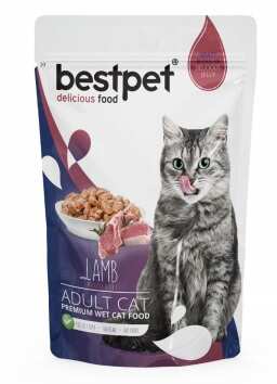 Best Pet - BESTPET POUCH KUZU ETLİ YETİŞKİN KEDİ KONSERVESİ 85 GR.