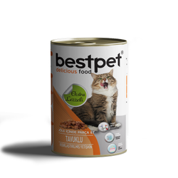 Best Pet - BESTPET SOSLU PARÇA TAVUK ETLİ KONSERVE YETİŞKİN KEDİ MAMASI 415 GR.