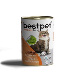 BestPet - BESTPET SOSLU PARÇA TAVUK ETLİ KONSERVE YETİŞKİN KEDİ MAMASI 415 GR.