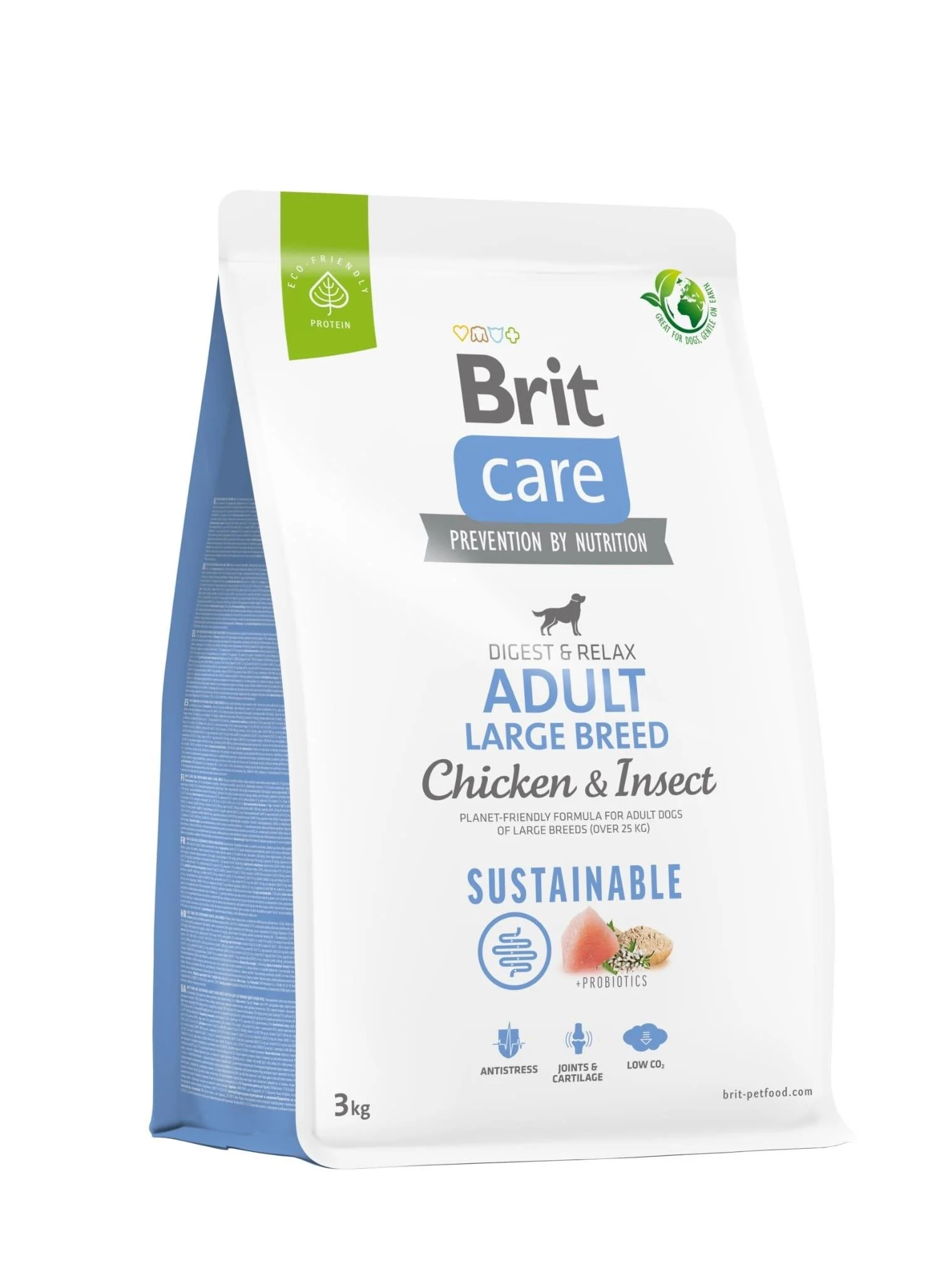 Brit Care - Brit Care Digest & Relax Tavuklu Larva Proteinli Büyük Irk Yetişkin Köpek Maması 3kg