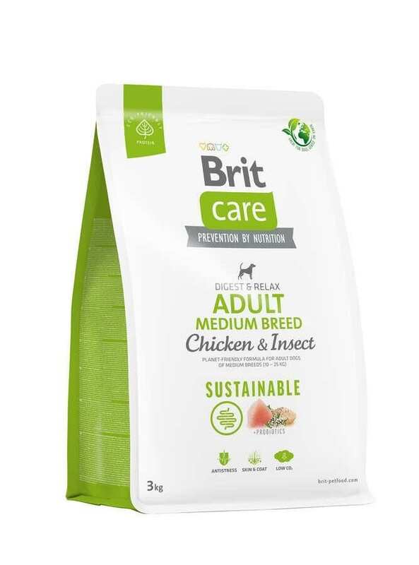 Brit Care - Brit Care Digest Relax Tavuklu Böcek Proteinli Orta Irk Köpek Maması 3 Kg