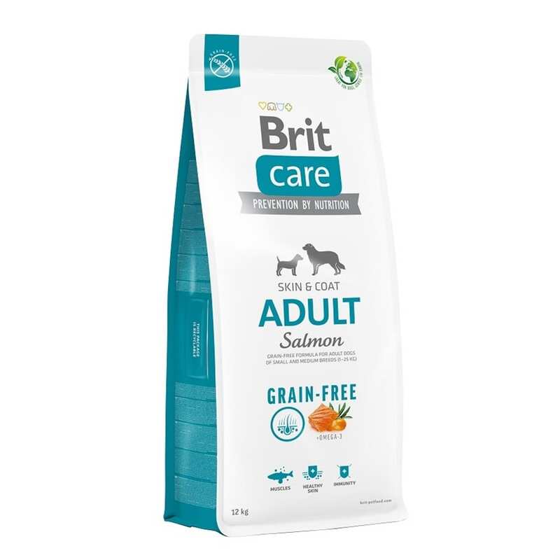 Brit Care - BRİT CARE YETİŞKİN TAHILSIZ SOMONLU PAT.KÖPEK MAMASI 12 KG