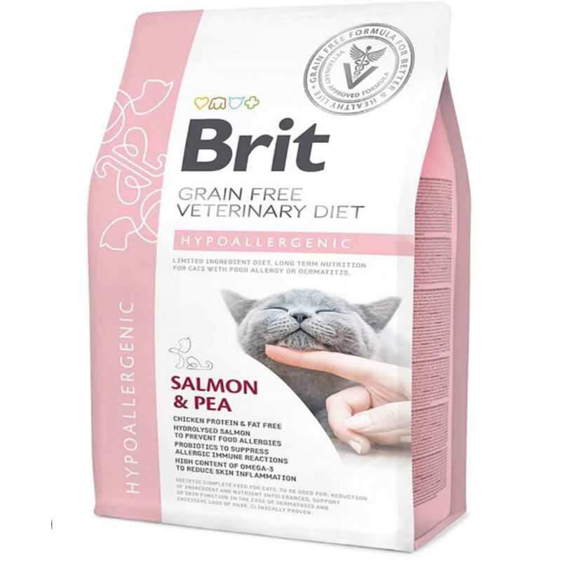 Brit GF - BRIT GF VETERINARY DIETS CAT HYPOALLERGENIC SOMON BEZELYE 2 KG