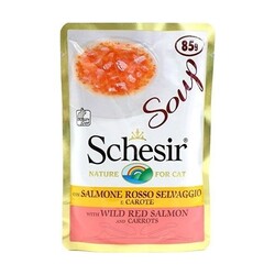 Schesir - Cat Soup Doğal Kırmızı Somon Ve Havuç 85 Gr.
