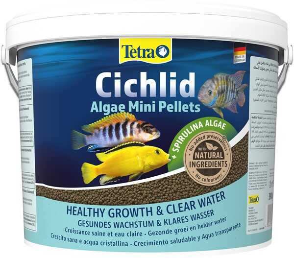 Tetra Cichlid Algae Mini Ciklet Balık Yemi 3.9Kg 10 Litre Kova Yem