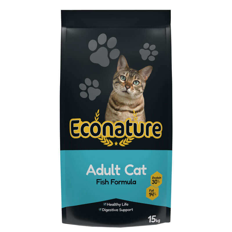 Econature - Econature Balıklı Yetişkin Kedi Maması 15 Kg.