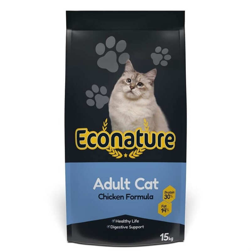 Econature - Econature Yetişkin Tavuklu Kuru Kedi Maması 15 Kg.