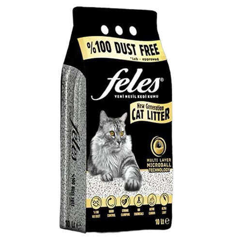 FELES - Feles Ultra Light Topaklanan Tozsuz Kedi Kumu 10 Lt