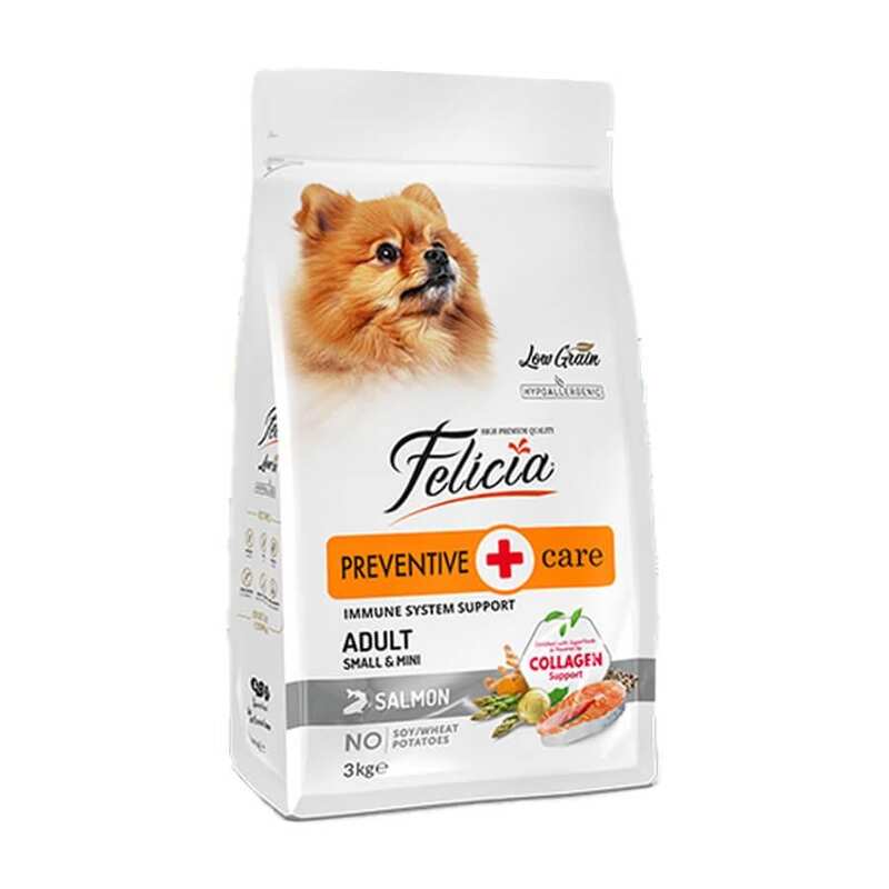 Felicia - Felicia Düşük Tahıllı Küçük Irk Somonlu Yetişkin Köpek Maması 3 Kg