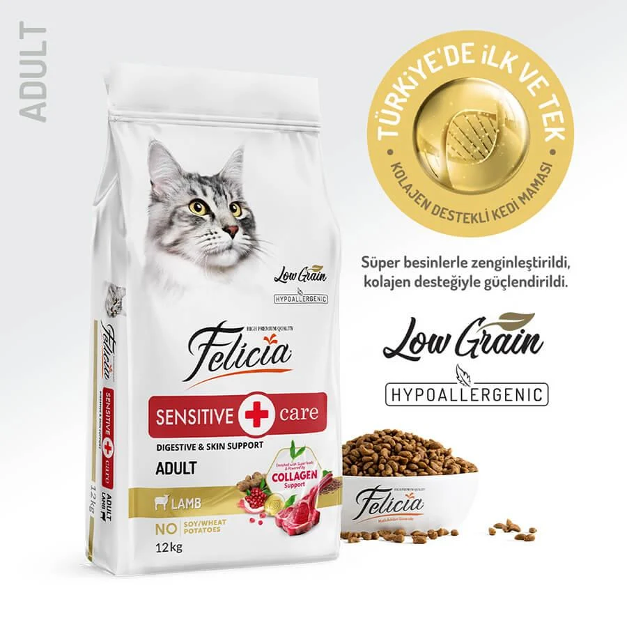 Felicia - Felicia Düşük Tahıllı Kuzulu Hypoallergenic Kedi Maması 12 Kg.