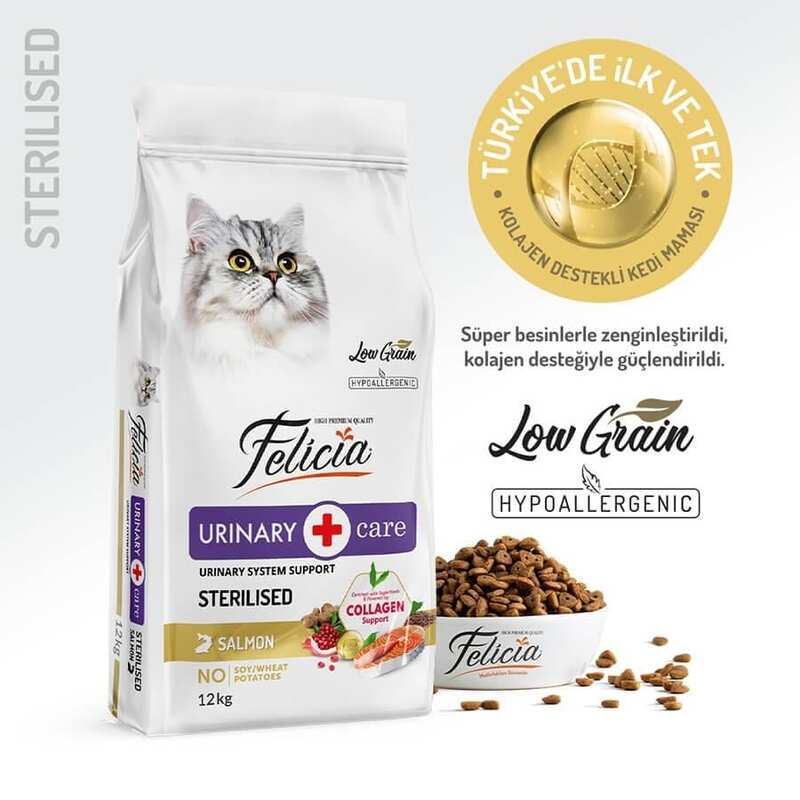 Felicia - Felicia Düşük Tahıllı Somonlu Hypoallergenic Sterilised Kedi Maması 12 Kg.