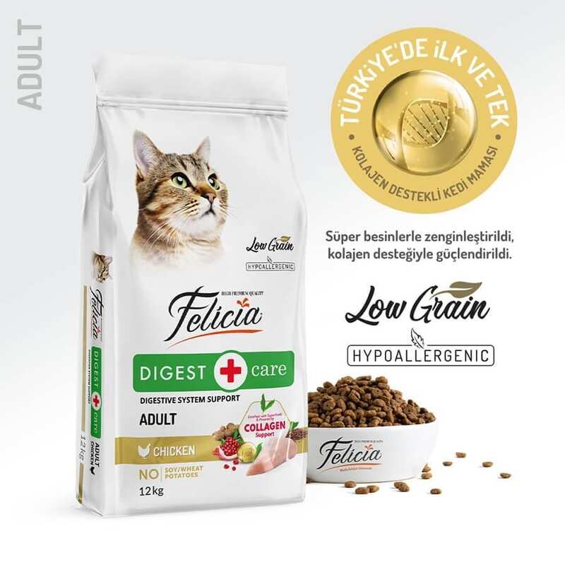 Felicia - Felicia Düşük Tahıllı Tavuklu Hypoallergenic Kedi Maması 12 Kg.