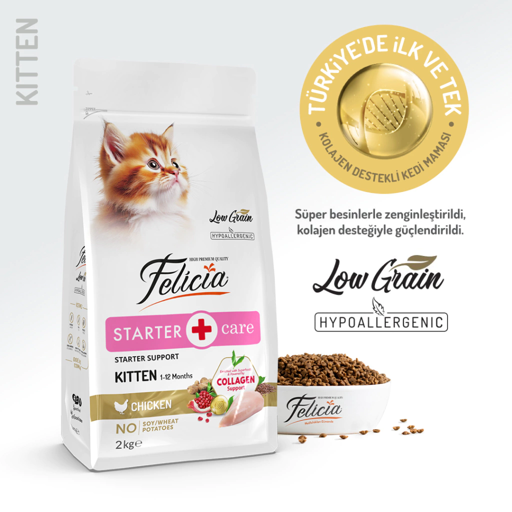 Felicia - Felicia Düşük Tahıllı Somonlu Hypoallergenic Kedi Maması 2 Kg.