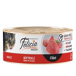 Felicia - Felicia Tahılsız Biftekli Fileto Yaş Kedi Konservesi 85 Gr.