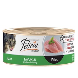 Felicia - Felicia Tahılsız Gravy Tavuk Fileto Yetişkin Kedi Konservesi 85 Gr.