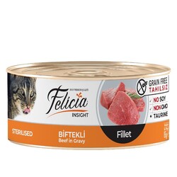 Felicia - Felicia Tahılsız Sterilised Biftekli Fileto Kedi Konservesi 85 Gr.