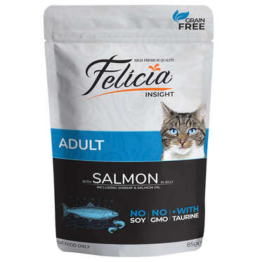Felicia - Felicia Tahılsız Yetişkin Somonlu Yaş Kedi Maması 85 Gr.