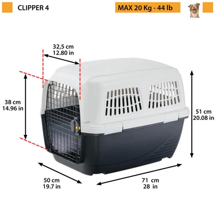 Ferplast - Ferplast Clipper 4 Plus Kedi Köpek Taşıma Kafesi 71x50x51cm (1)