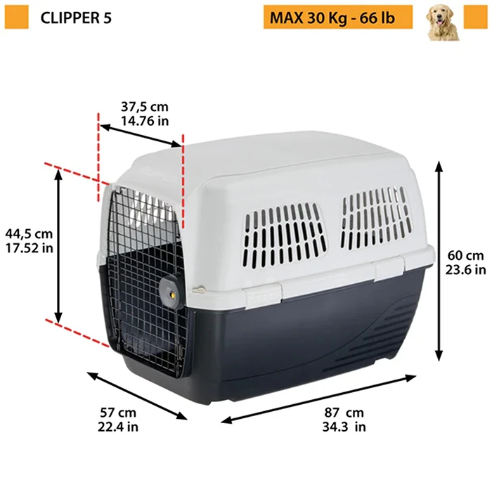 Ferplast - Ferplast Clipper 5 Plus Kedi Köpek Taşıma Kafesi 82x57x60cm (1)