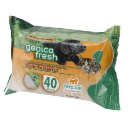 Ferplast - Ferplast Genico Fresh Yeşil Çaylı Kedi Köpek Temizlik Mendili