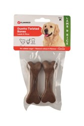 Flamingo Duetto Twist Kuzu Ve Pirinçli Köpek Ödülü Kemik 9,5 Cm 2 Li - Thumbnail