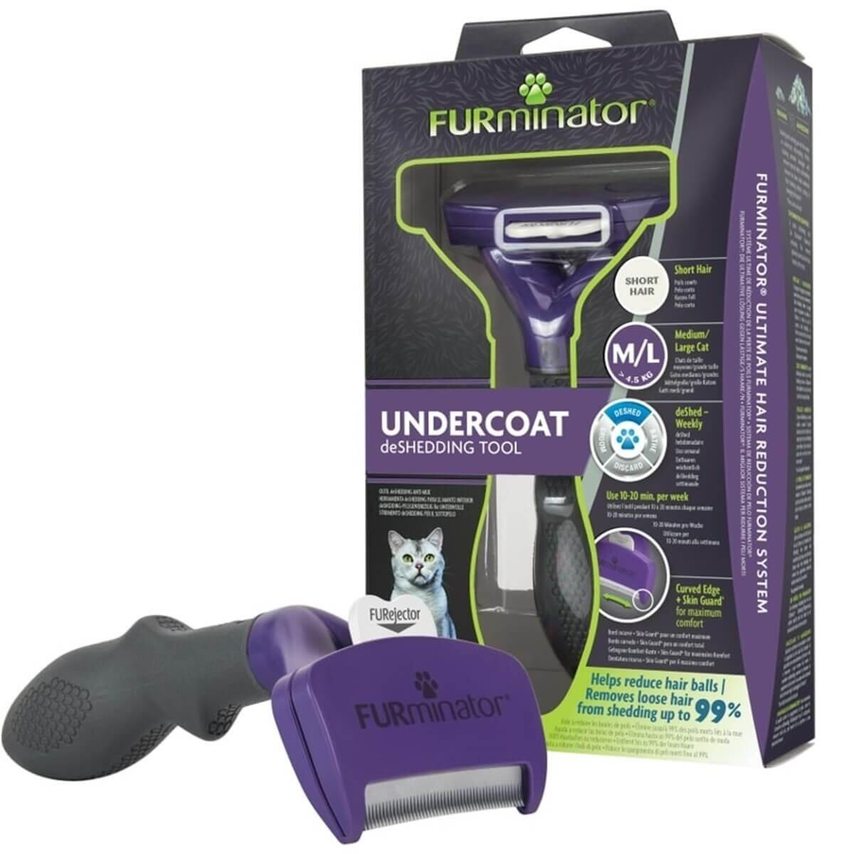 Furminator Kısa Tüylü Kedi Tarağı Medium / Large - 1