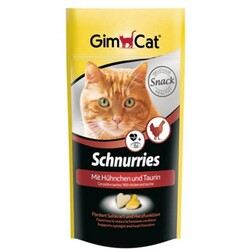 GimCat - Gimcat Schnurries Tavuk Taurin Kalp Şeklinde Kedi Ödül Tableti 40 Gr