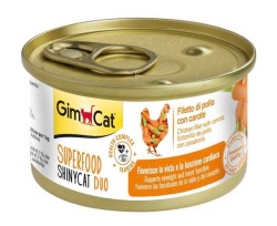 GimCat - Gimcat Shinycat Super Food Fileto Tavuklı Havuçlu Kedi Konservesi 70 Gr.​