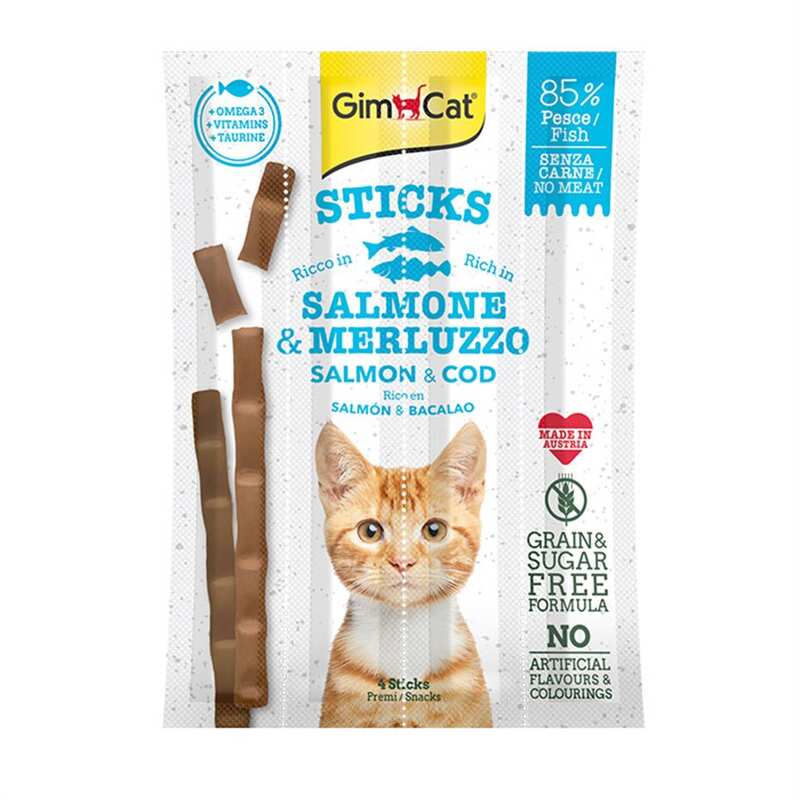 GimCat - Gimcat Sticks Alabalıklı & Somonlu Kedi Ödül Çubukları