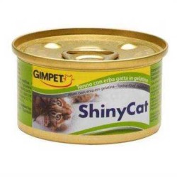 GimCat - Gimcat Shinycat Ton Balıklı Çimenli Öğünlük Kedi Konservesi 70 Gr.