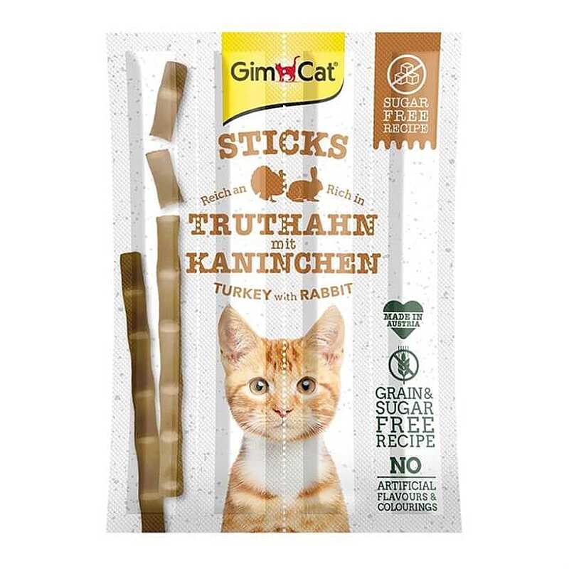 Gimcat Sticks Hindili & Tavşanlı Kedi Ödül Çubukları