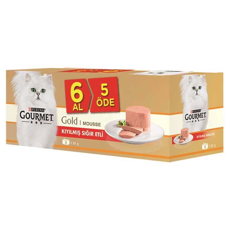 Pro Plan - Gourmet Gold Kıyılmış Sığır Eti Kedi Konservesi 6 Al 5 Öde 85 Gr. ( 6 Lı Paket )