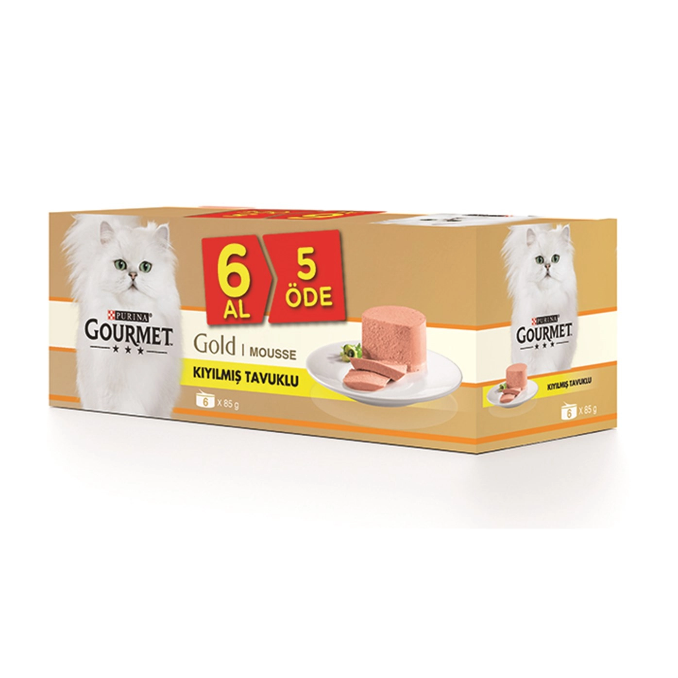 Pro Plan - Gourmet Gold Kıyılmış Tavuklu Kedi Konservesi 6 Al 5 Öde 85 Gr. ( 6 Lı Paket )