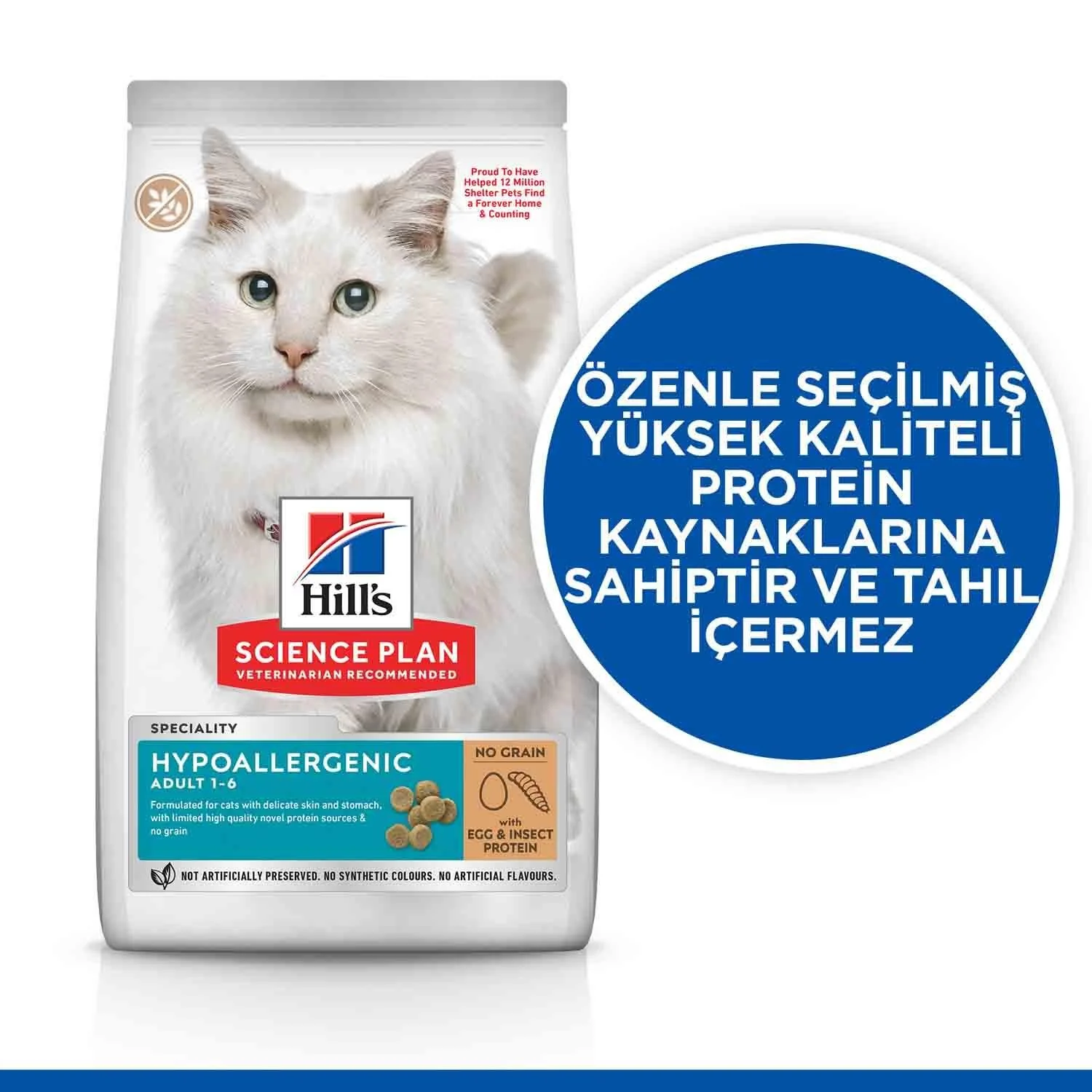 Hills Hypoallergenic Yumurta ve Böcek Proteinli Kedi Maması 1,5kg - Thumbnail