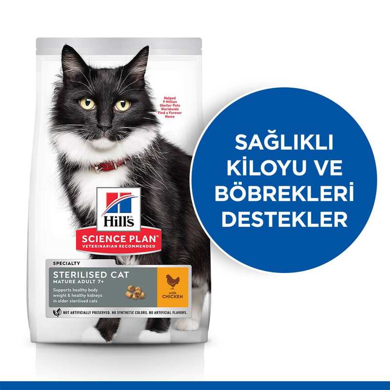 Hills Sterilised Mature Kısırlaştırılmış Yaşlı Kedi Maması 1,5 Kg. - Thumbnail