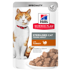 Hills - Hills Young Adult Hindili Kısırlaştırılmış Kedi Yaş Maması 85 Gr.