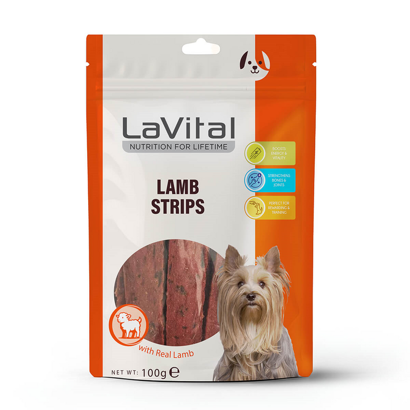 LaVital - LaVital Kuzu Etli Şerit Köpek Ödülü 100g