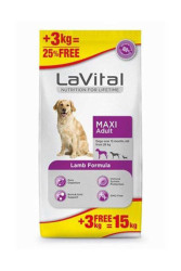 LaVital - Lavital Maxi Adult Lamb Büyük Irk Köpekler İçin Kuzulu Mama 12 + 3 Kg.
